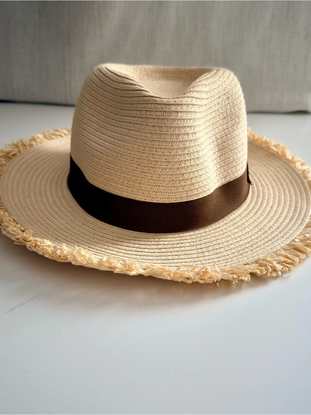 J.Jill Straw Fedora Hat Beige One size